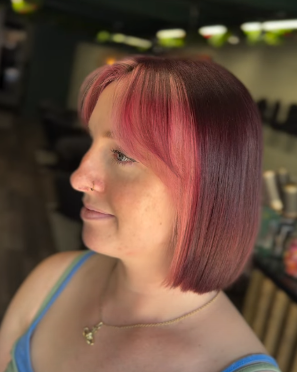 Cherry Cola Hair Colour With a Pop of Pink carried out at AG Salons (1)